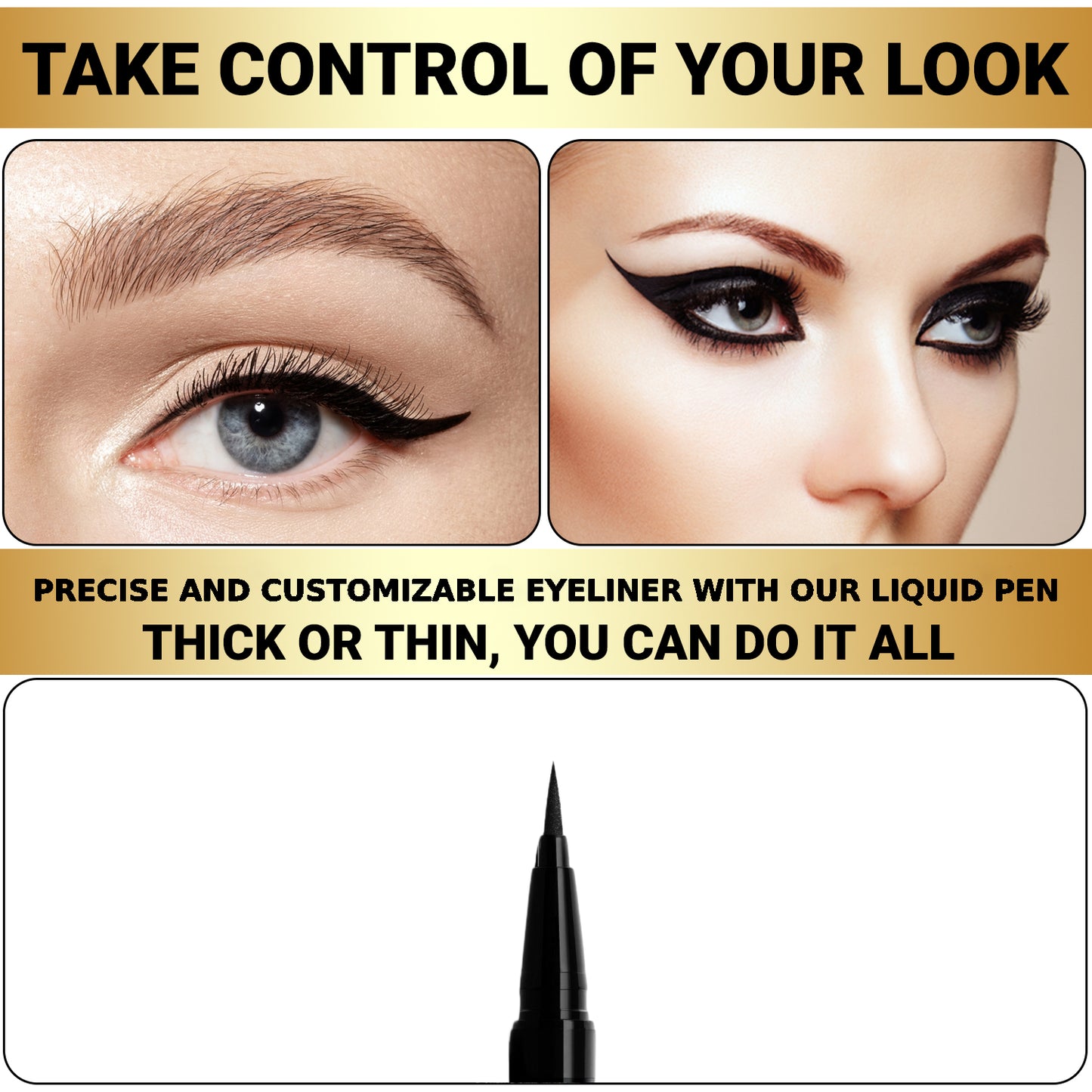 Bold Beautiful Cosmetics Liquid Eyeliner Smudge-Proof and Waterproof Pencil - Liquid Eyeliner - 850046440199