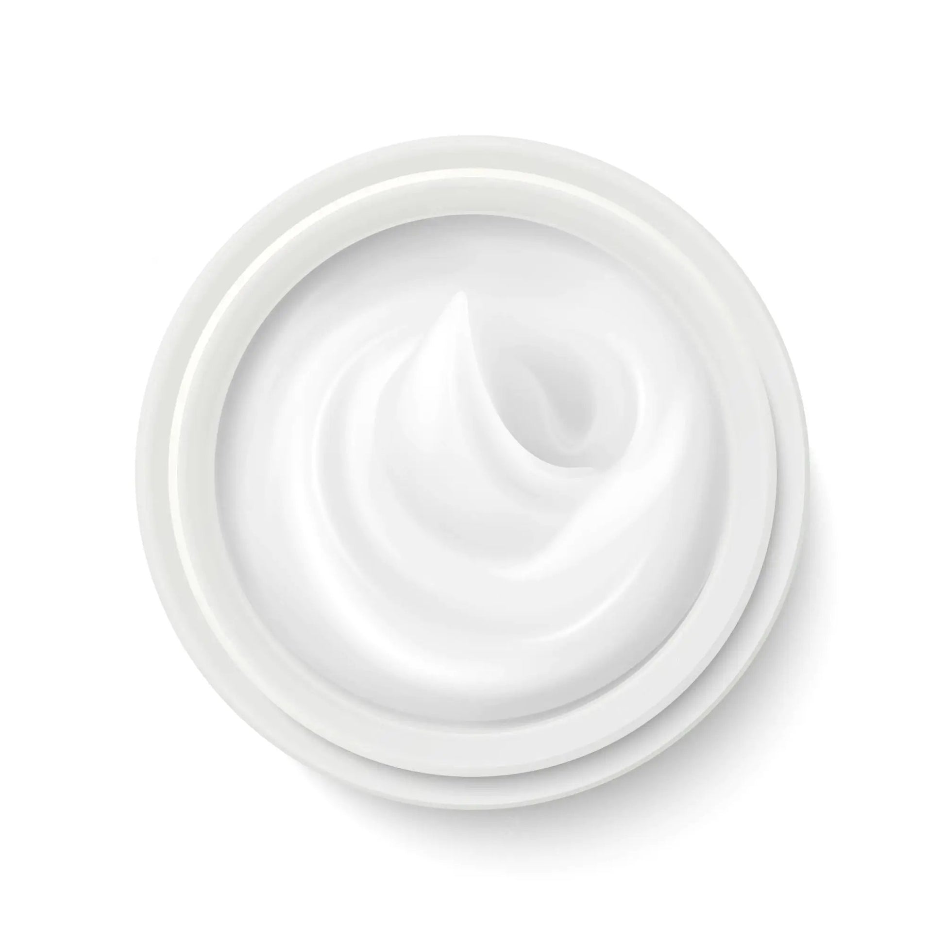 Close-up of creamy texture of Dead Sea Minerals Foot Cream in a white jar. A nourishing foot care product for smooth and hydrated skin.